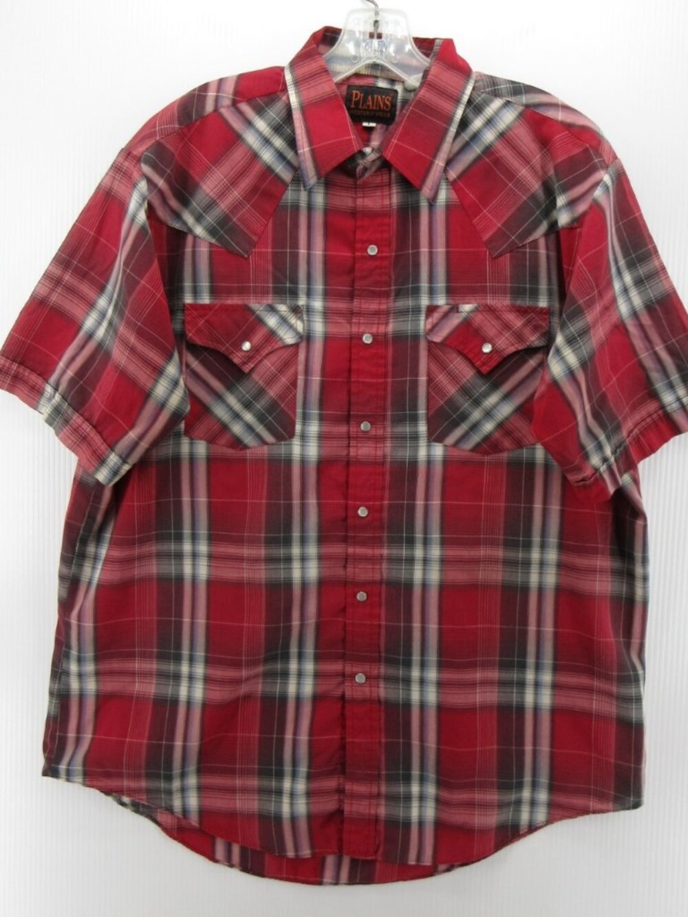 VINTAGE Ely Plains Rider Shirt Large Western Pearl Snap Plaid Cowboy